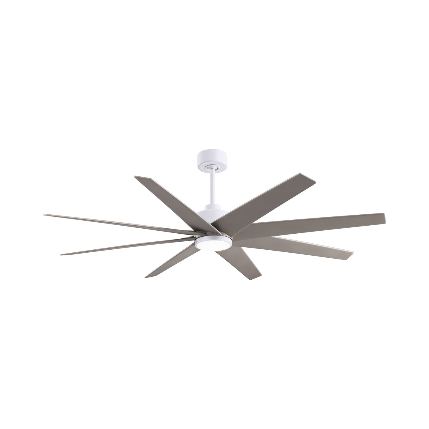 Ariella LED Ceiling Fan in Matte White/Brushed Nickel.