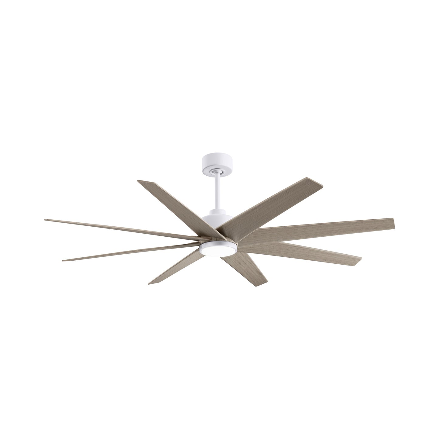 Ariella LED Ceiling Fan in Matte White/Gray Ash Tone.