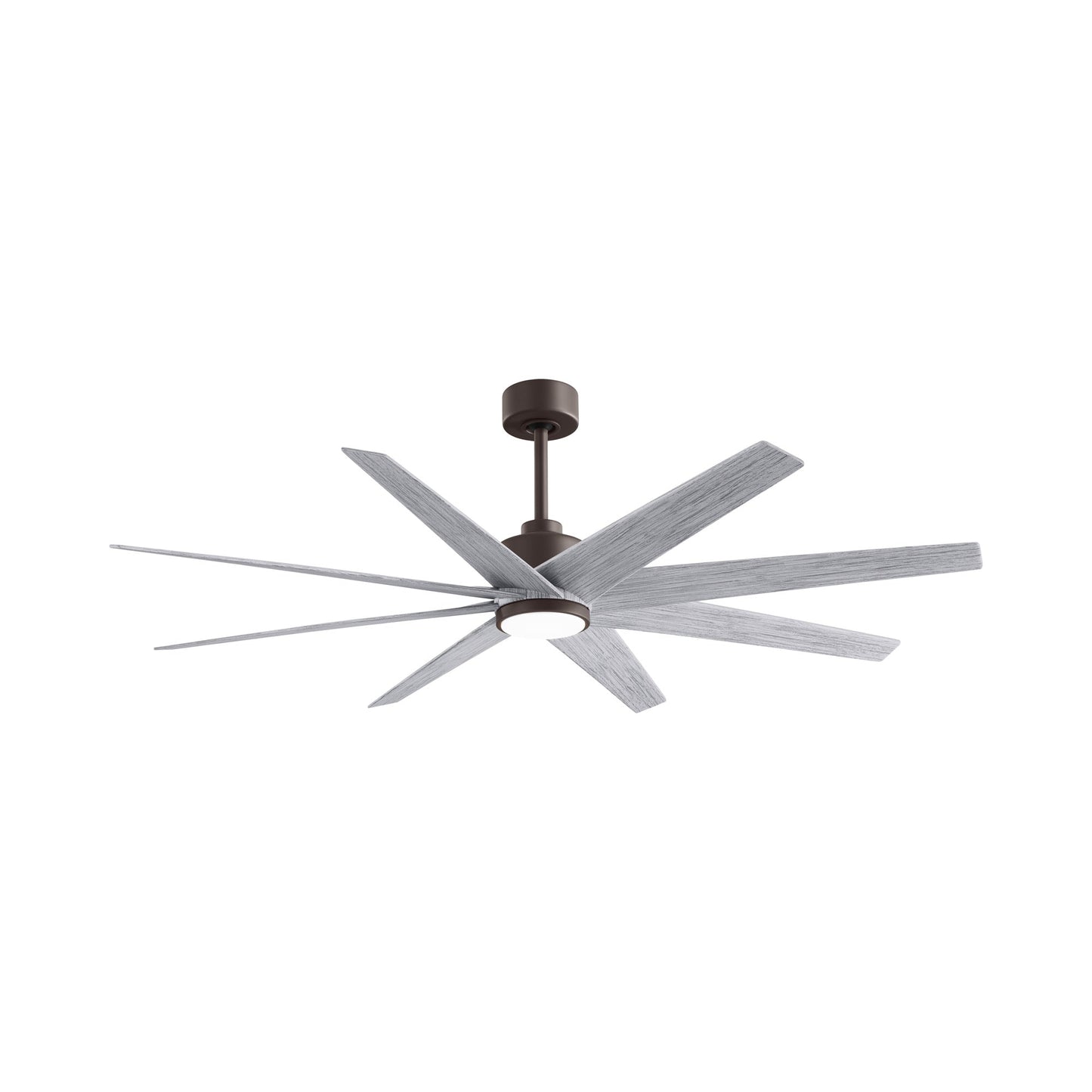 Ariella LED Ceiling Fan in Textured Bronze/Barn Wood Tone.