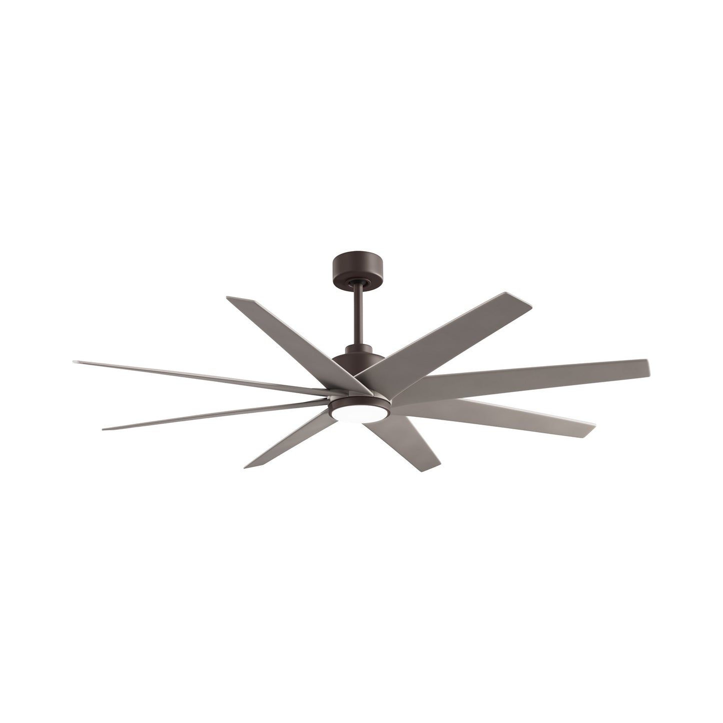 Ariella LED Ceiling Fan in Textured Bronze/Brushed Nickel.