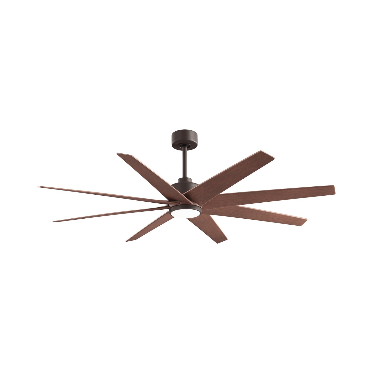 Ariella LED Ceiling Fan in Textured Bronze/Walnut Tone.