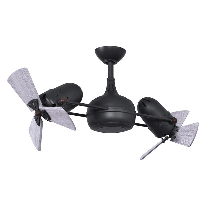 Dagny Indoor / Outdoor LED Dual Ceiling Fan in Matte Black/Barn Wood (Wood) Without Light Kit.