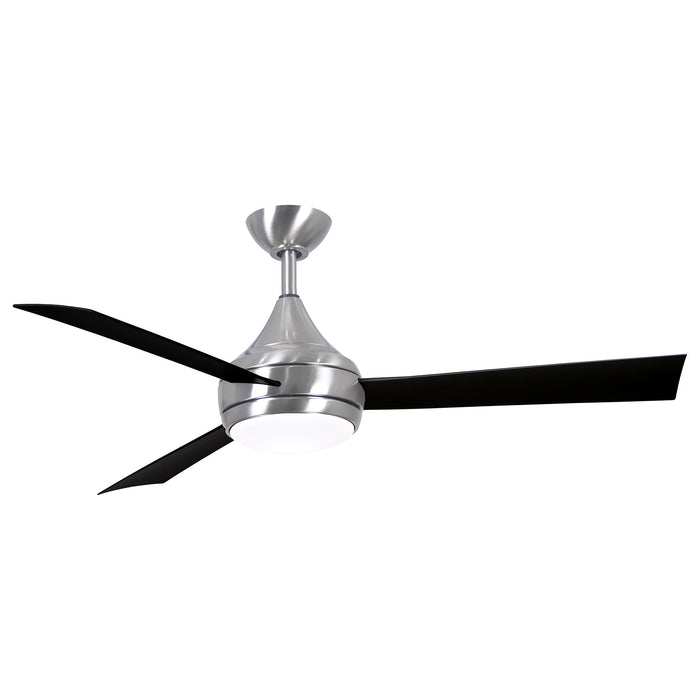 Donaire Outdoor LED Ceiling Fan in Brushed Stainless/Black .