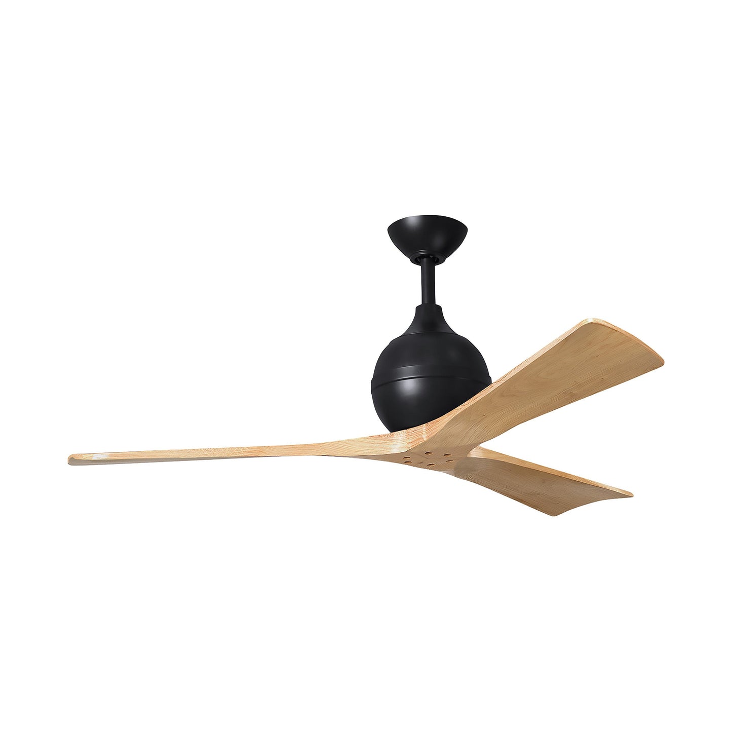 Irene Ceiling Fan in Matte Black/Light Maple(3-Blade/52-Inch).