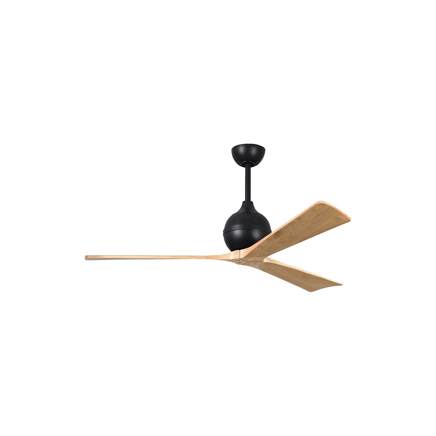 Irene Ceiling Fan in Matte Black/Light Maple(3-Blade/60-Inch).