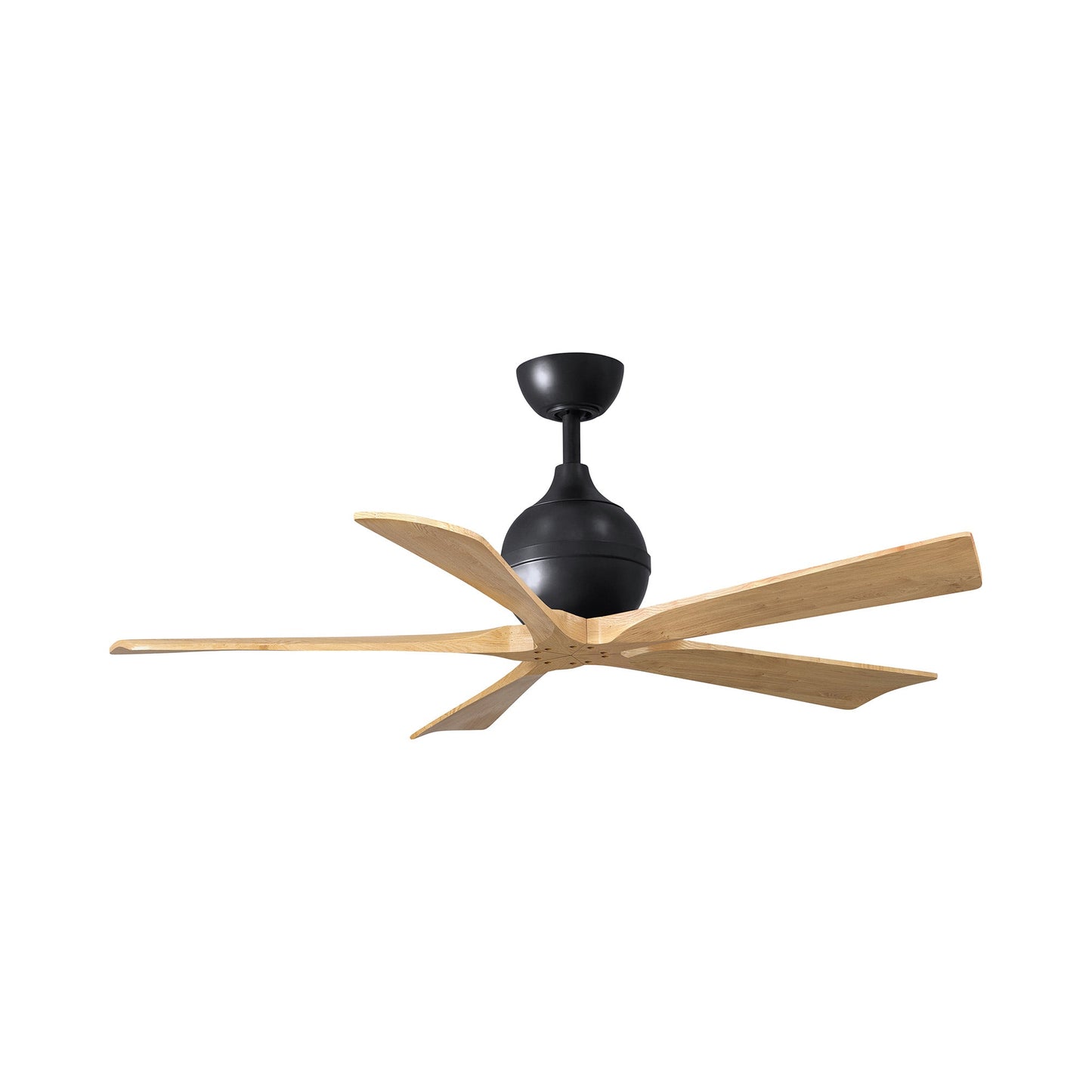 Irene Ceiling Fan in Matte Black/Light Maple(5-Blade/52-Inch).