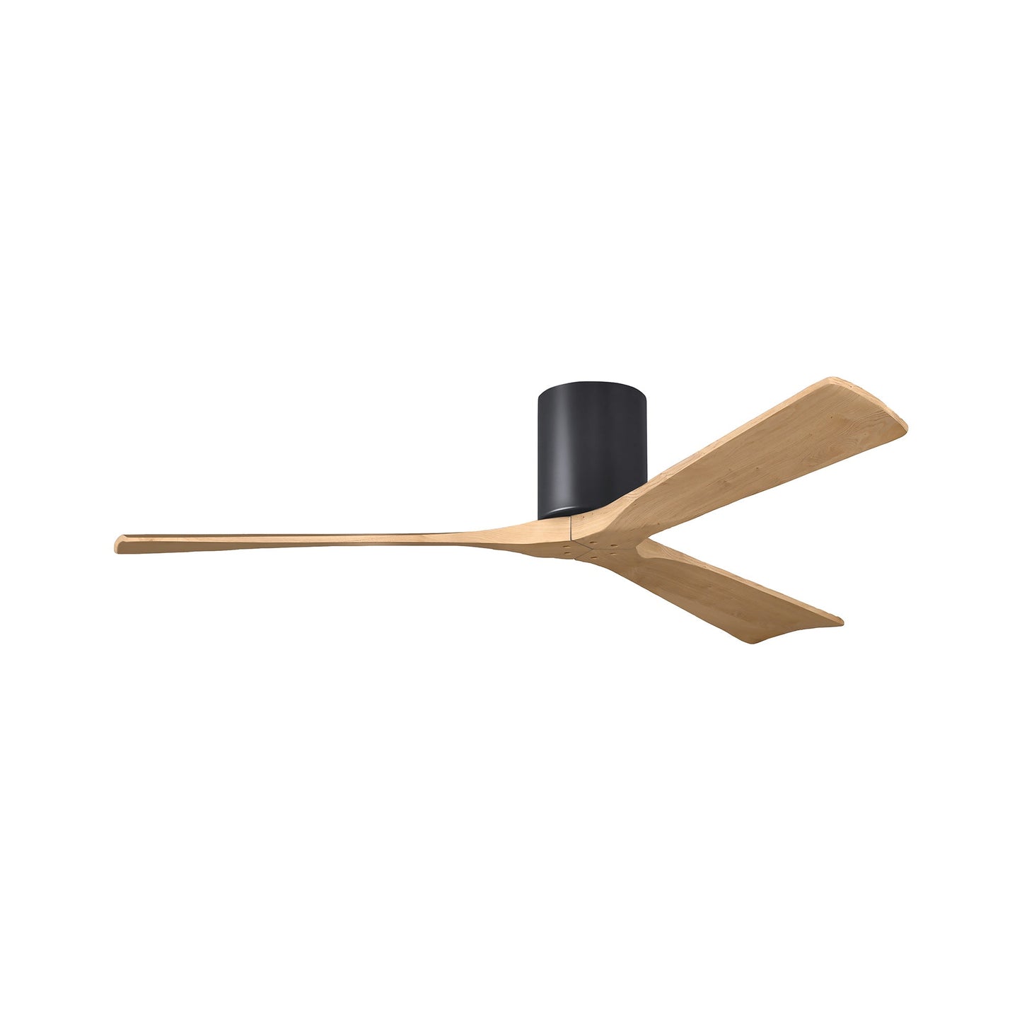 Irene IR3H Indoor / Outdoor Ceiling Fan in Matte Black/Light Maple (60-Inch).