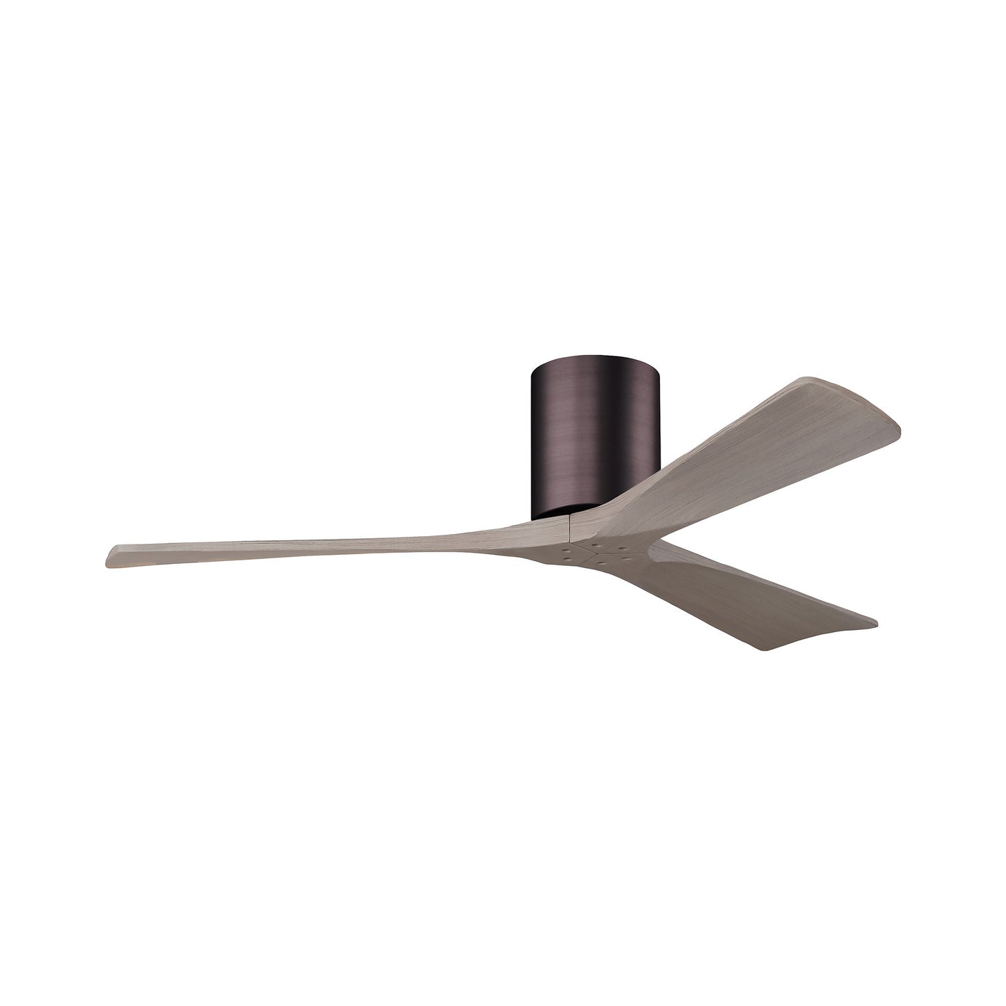 Irene IR3H Indoor / Outdoor Flush Mount Ceiling Fan in Brushed Bronze/Gray Ash (52-Inch).