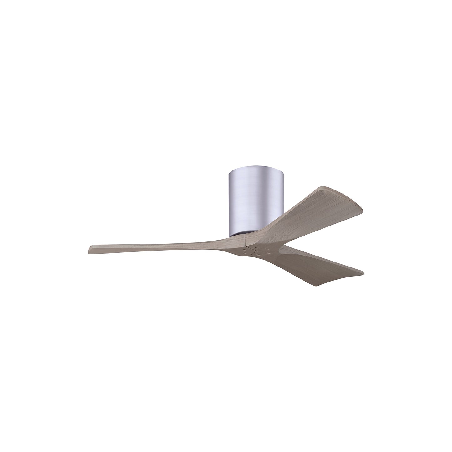 Irene IR3H Indoor / Outdoor Flush Mount Ceiling Fan in Brushed Nickel/Gray Ash (42-Inch).