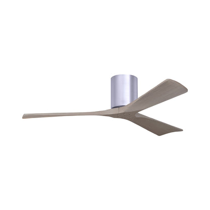 Irene IR3H Indoor / Outdoor Flush Mount Ceiling Fan in Brushed Nickel/Gray Ash (52-Inch).