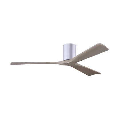 Irene IR3H Indoor / Outdoor Flush Mount Ceiling Fan in Brushed Nickel/Gray Ash (60-Inch).