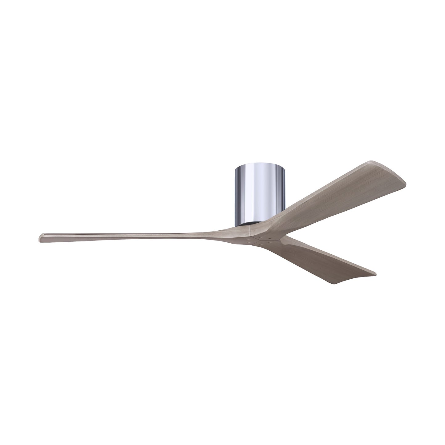 Irene IR3H Indoor / Outdoor Flush Mount Ceiling Fan in Polished Chrome/Gray Ash (60-Inch).