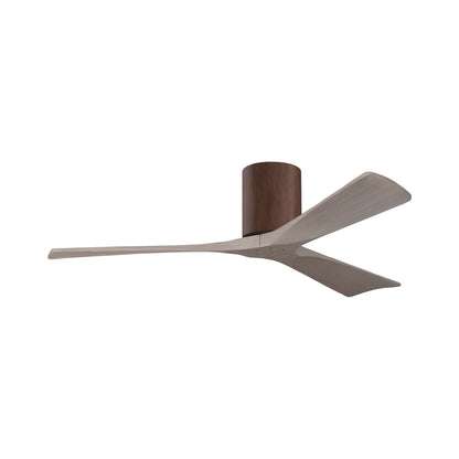 Irene IR3H Indoor / Outdoor Flush Mount Ceiling Fan in Walnut/Gray Ash (52-Inch).