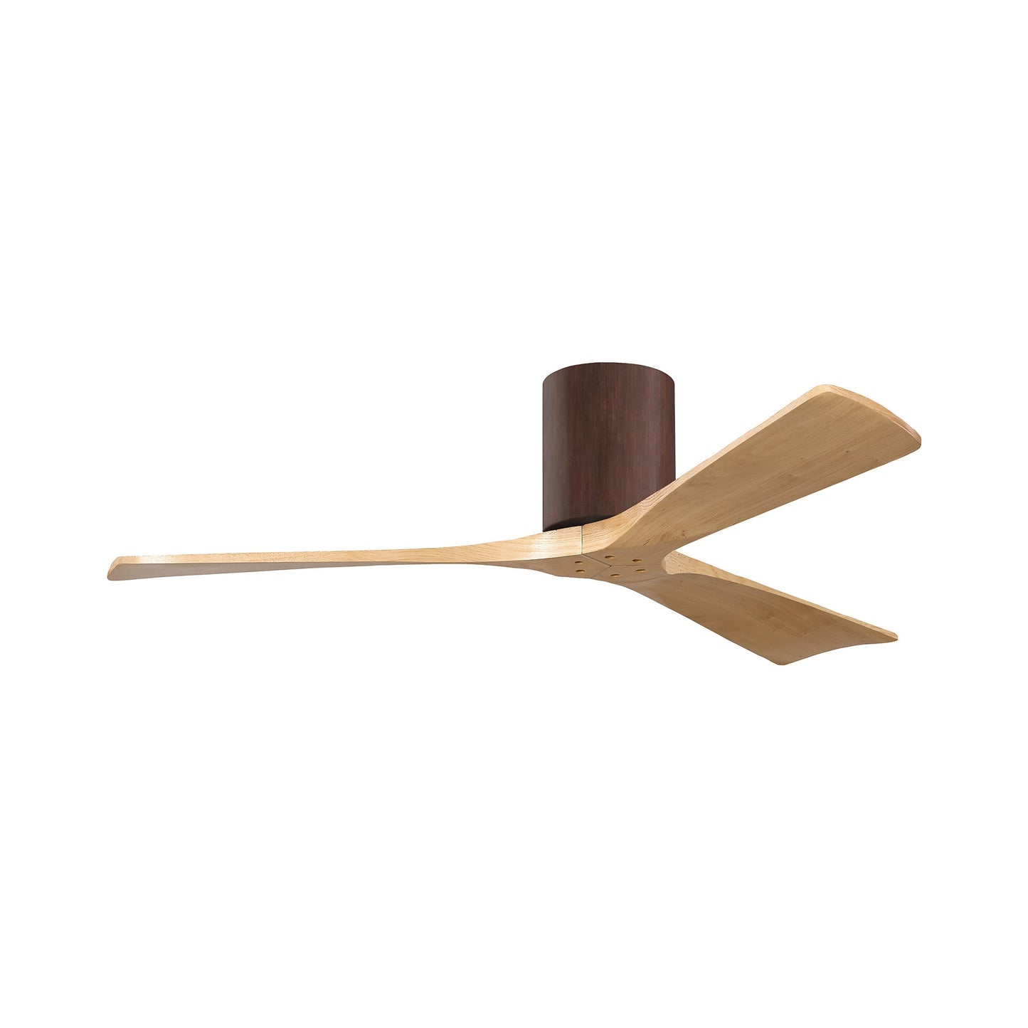 Irene IR3H Indoor / Outdoor Flush Mount Ceiling Fan in Walnut/Light Maple (52-Inch).