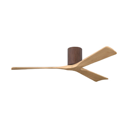 Irene IR3H Indoor / Outdoor Flush Mount Ceiling Fan in Walnut/Light Maple (60-Inch).