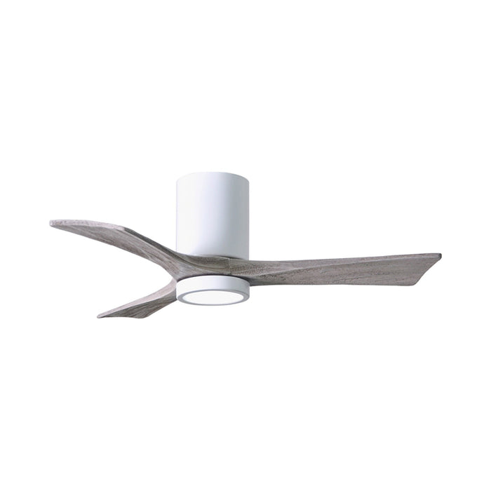 Irene IR3HLK 42-Inch Indoor / Outdoor LED Flush Mount Ceiling Fan in Gloss White/Barn Wood.