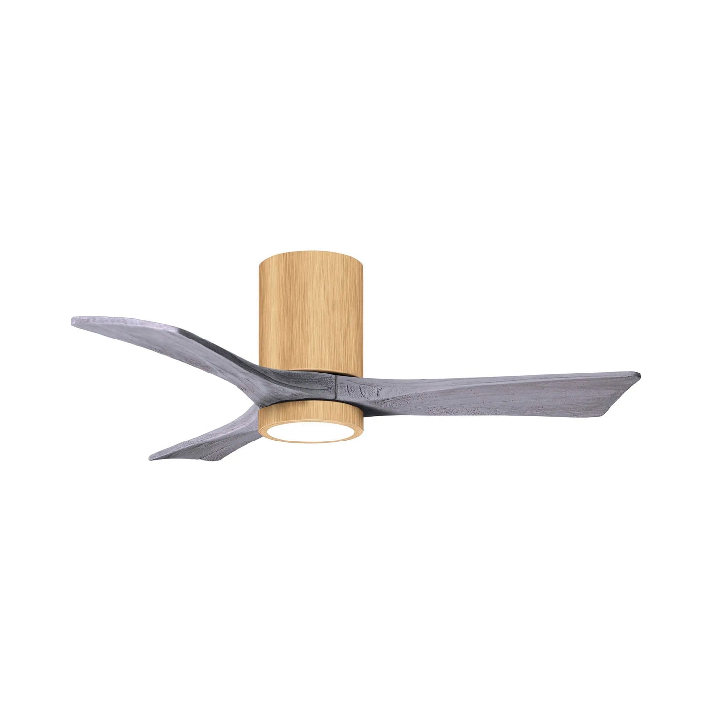 Irene IR3HLK 42-Inch Indoor / Outdoor LED Flush Mount Ceiling Fan in Light Maple/Barn Wood.