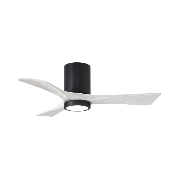 Irene IR3HLK 42-Inch Indoor / Outdoor LED Flush Mount Ceiling Fan in Matte Black/Matte White.