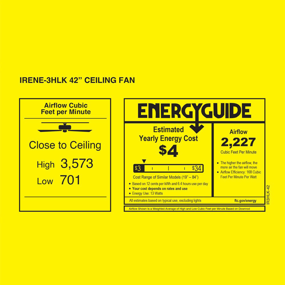 Irene IR3HLK 42-Inch Indoor / Outdoor LED Flush Mount Ceiling Fan in Detail.