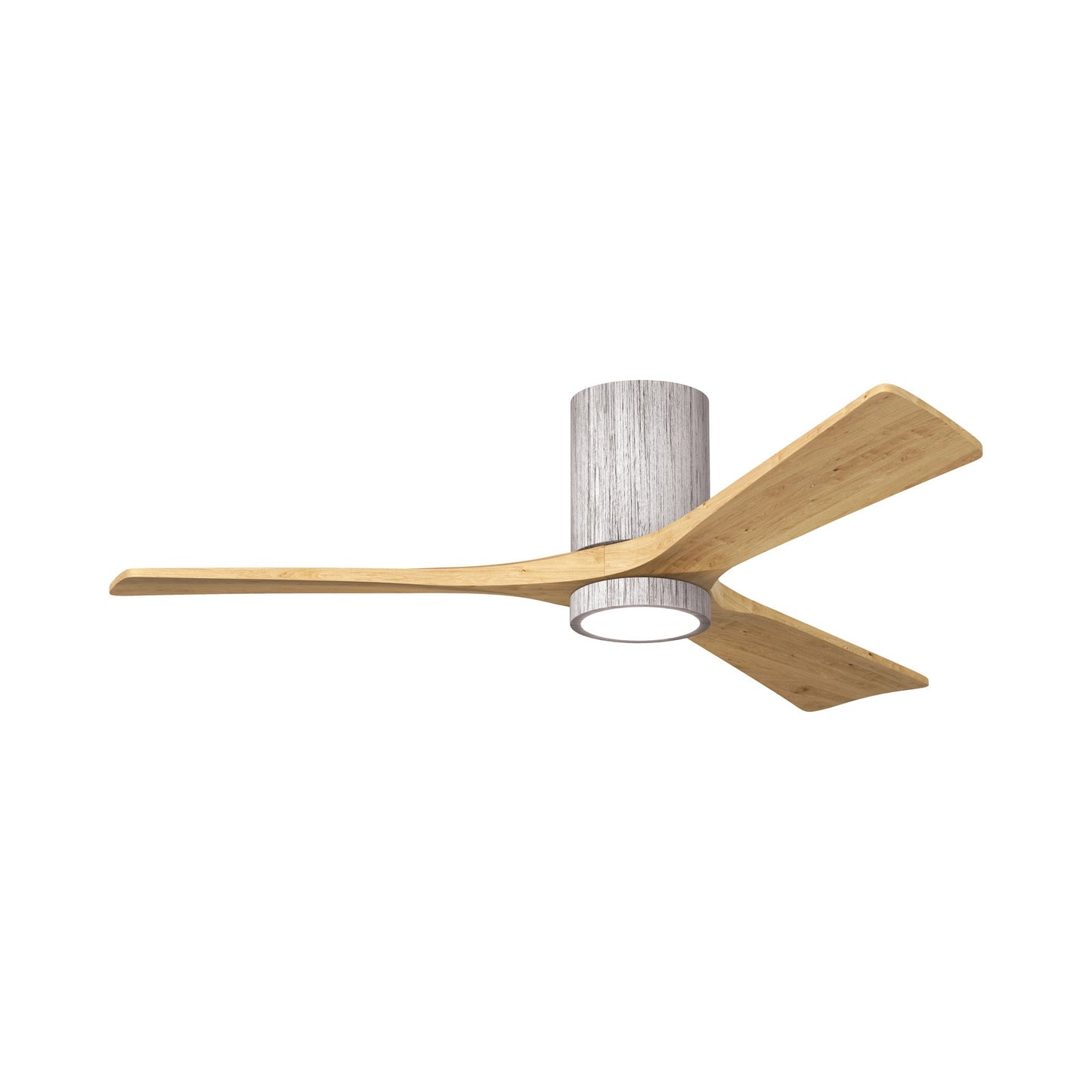Irene IR3HLK 52-Inch Indoor / Outdoor LED Flush Mount Ceiling Fan in Barn Wood Tone/Light Maple Tone.