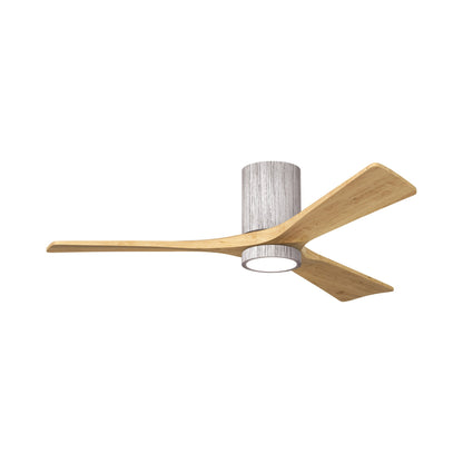 Irene IR3HLK 52-Inch Indoor / Outdoor LED Flush Mount Ceiling Fan in Barn Wood Tone/Light Maple Tone.