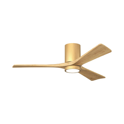Irene IR3HLK 52-Inch Indoor / Outdoor LED Flush Mount Ceiling Fan in Light Maple Tone/Light Maple Tone.