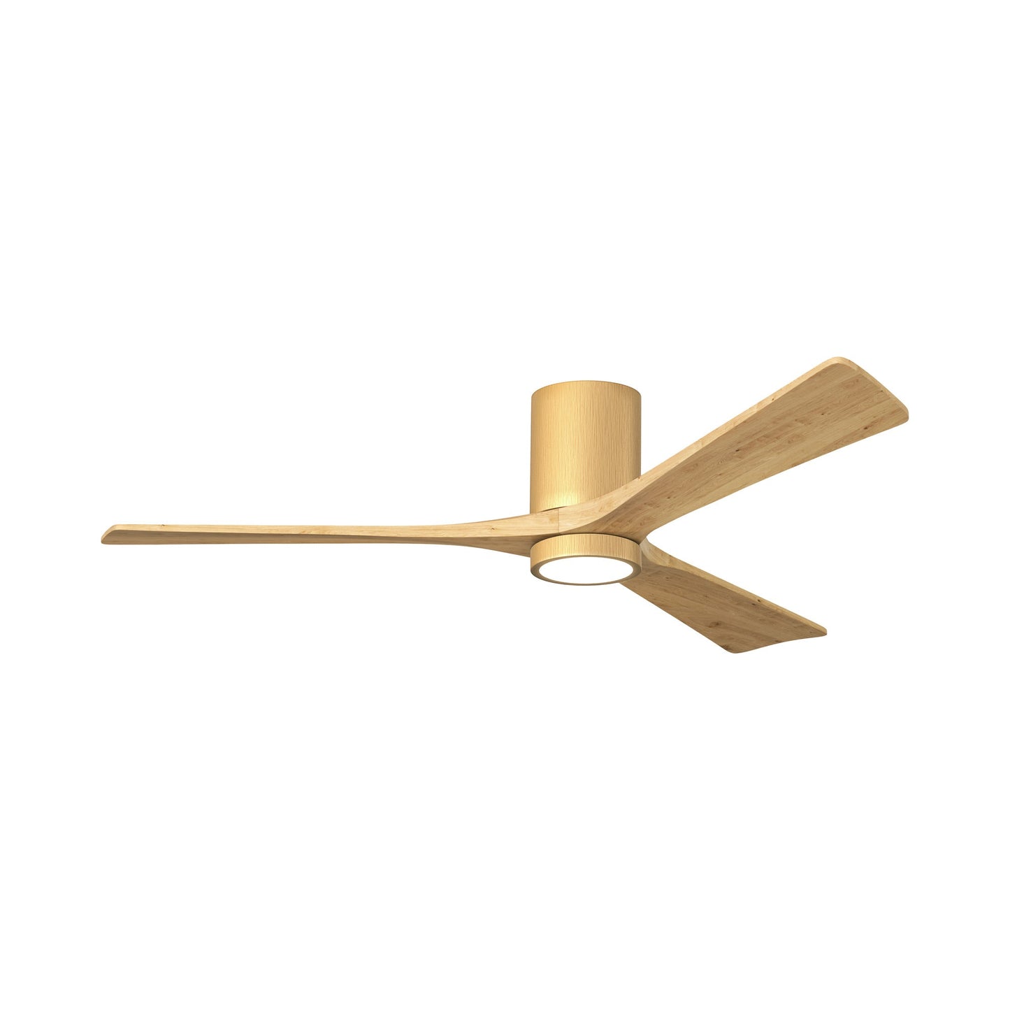 Irene IR3HLK 60-Inch Indoor / Outdoor LED Flush Mount Ceiling Fan in Light Maple Tone/Light Maple Tone.