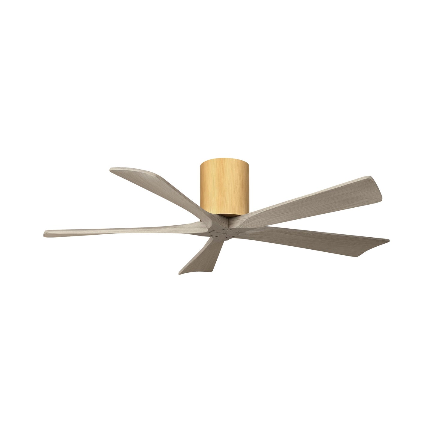 Irene IR5H Flush Mount Ceiling Fan in Light Maple/Gray Ash (52-Inch).