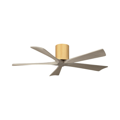 Irene IR5H Flush Mount Ceiling Fan in Light Maple/Gray Ash (52-Inch).