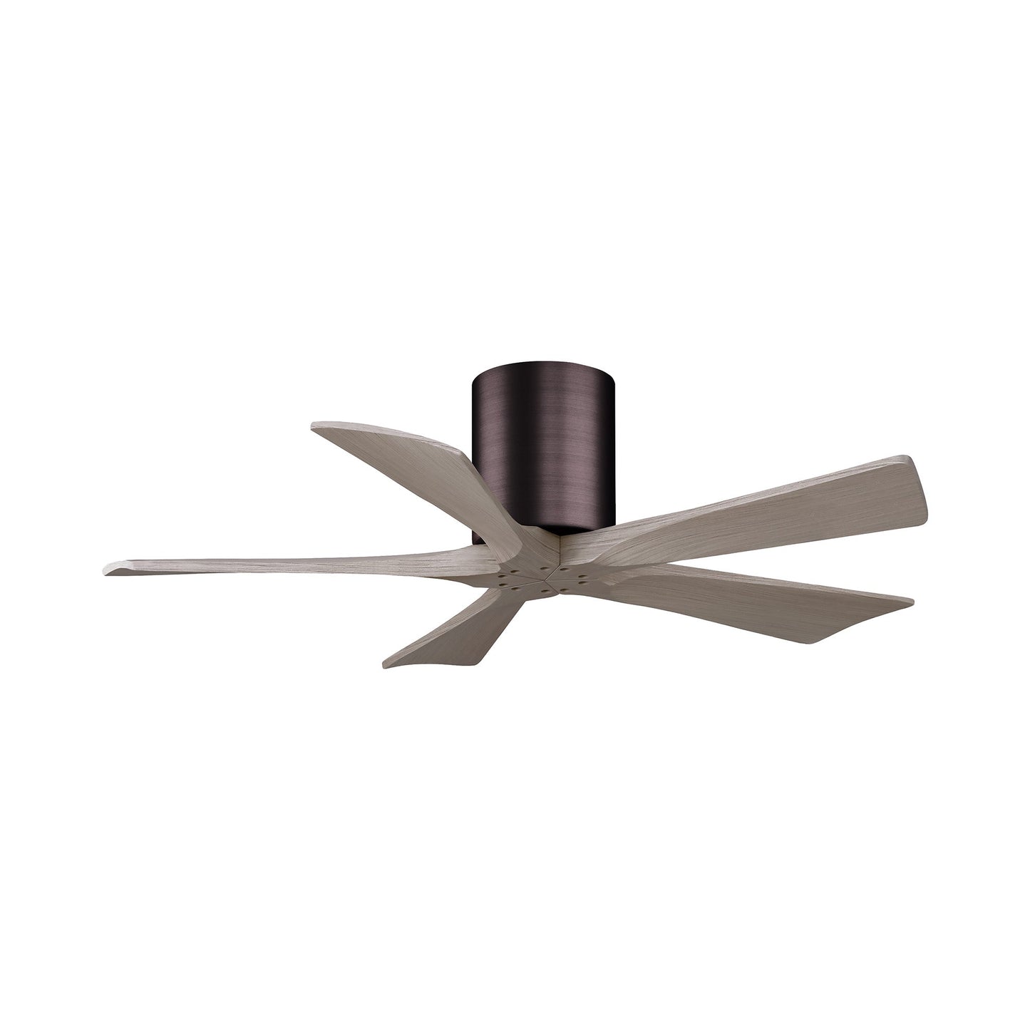 Irene IR5H Flush Mount Ceiling Fan in Brushed Bronze/Gray Ash (42-Inch).