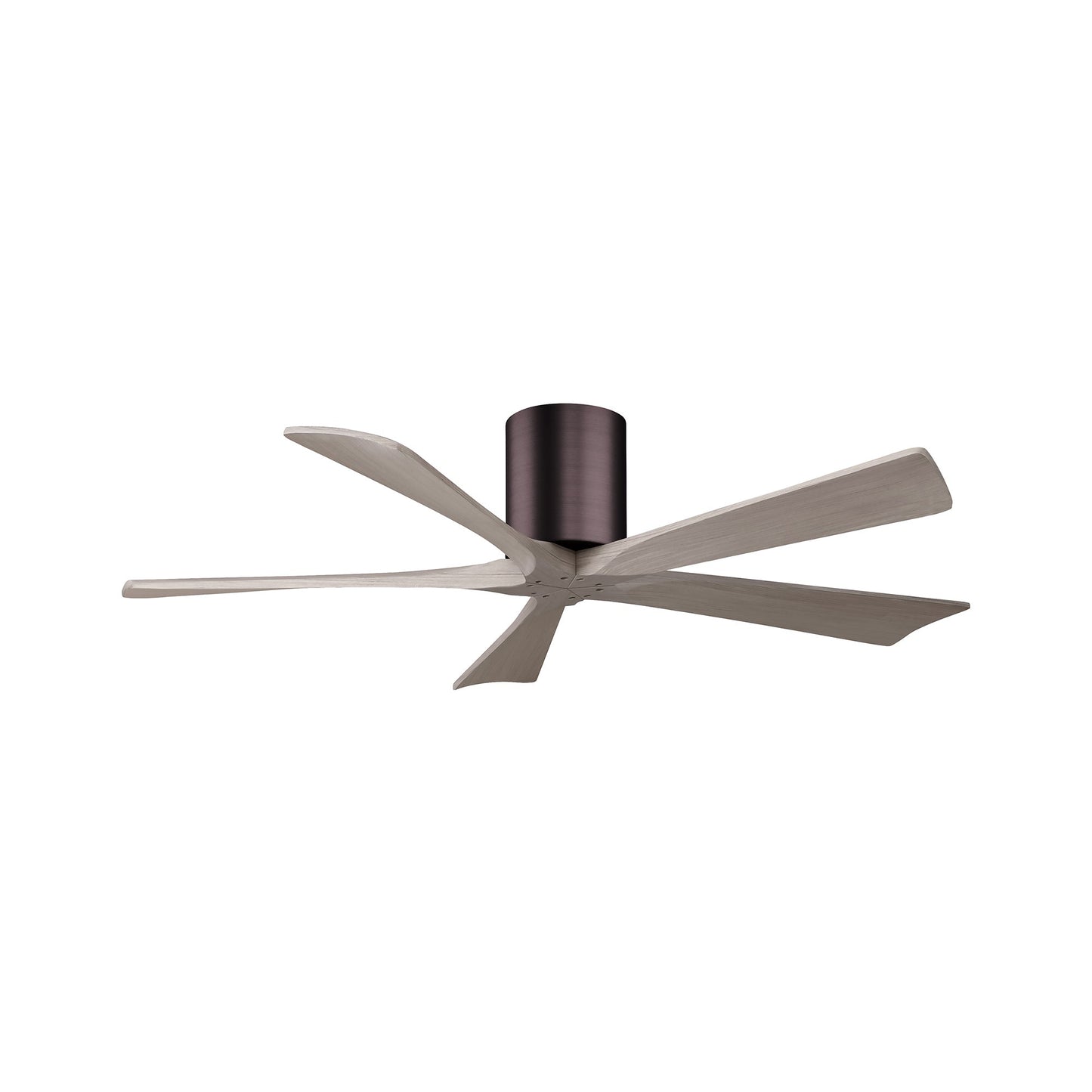 Irene IR5H Flush Mount Ceiling Fan in Brushed Bronze/Gray Ash (52-Inch).