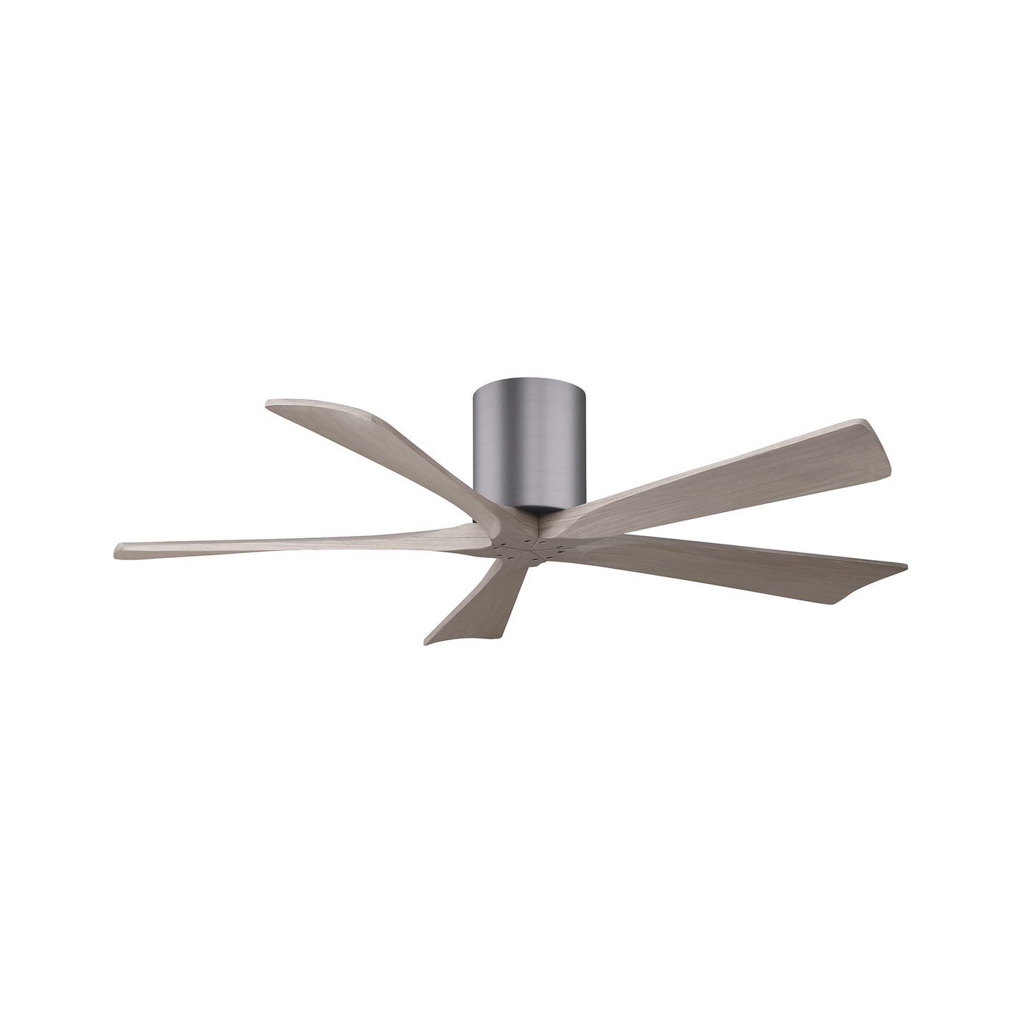 Irene IR5H Flush Mount Ceiling Fan in Brushed Pewter/Gray Ash (52-Inch).