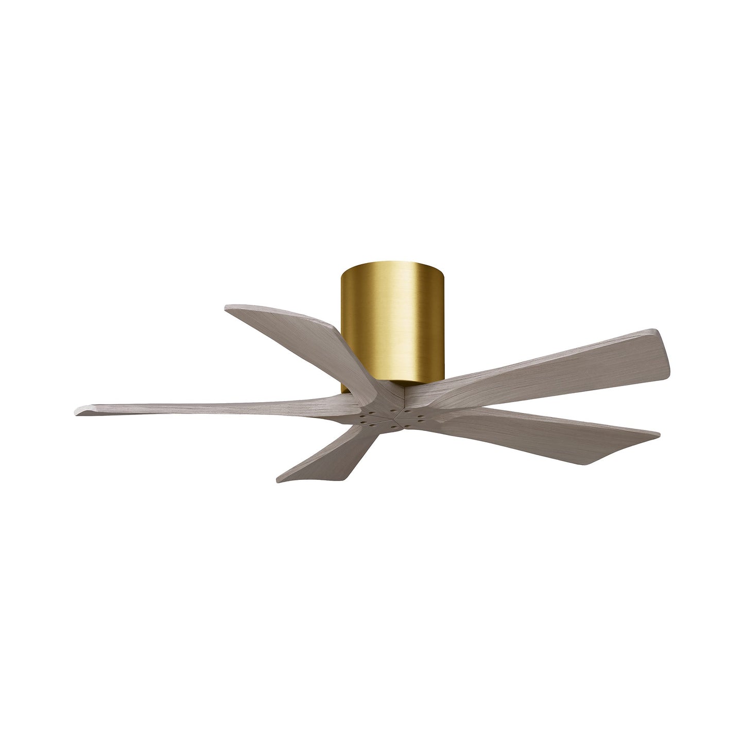 Irene IR5H Flush Mount Ceiling Fan in Brushed Brass/Gray Ash (42-Inch).