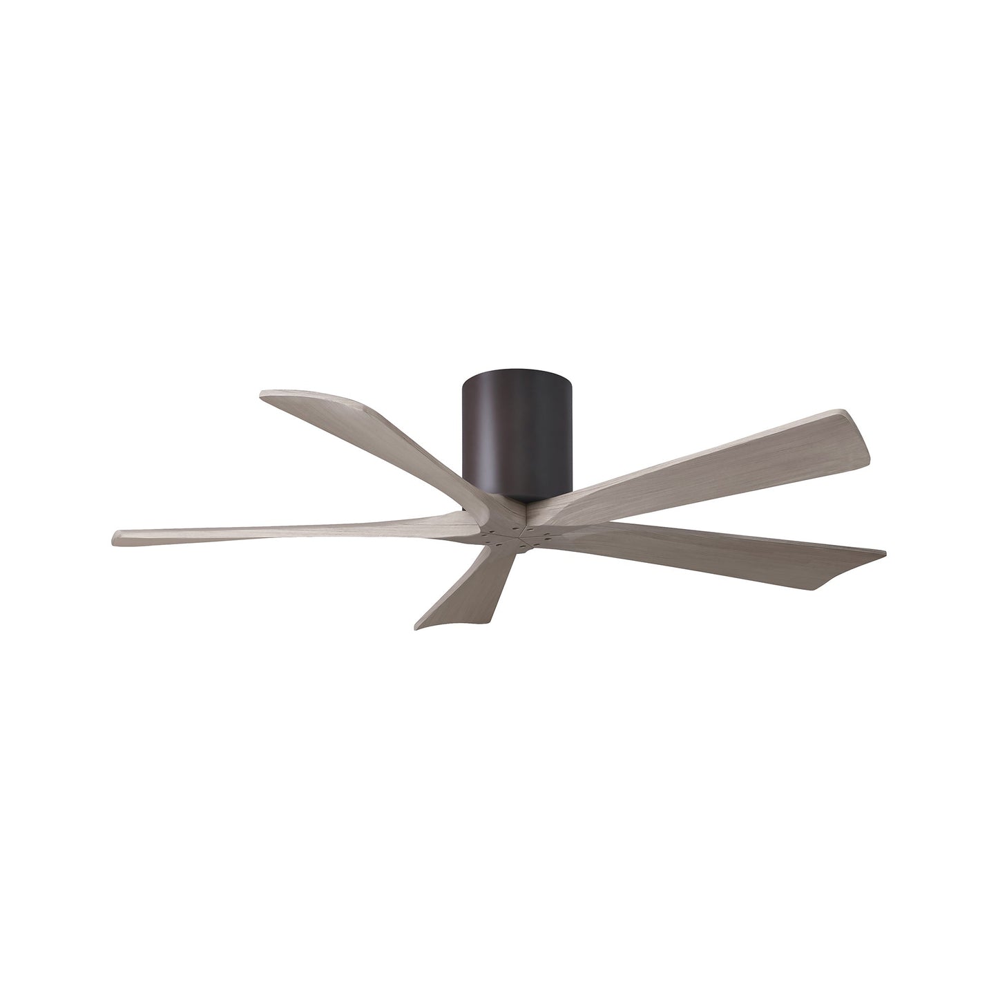 Irene IR5H Flush Mount Ceiling Fan in Textured Bronze/Gray Ash (52-Inch).