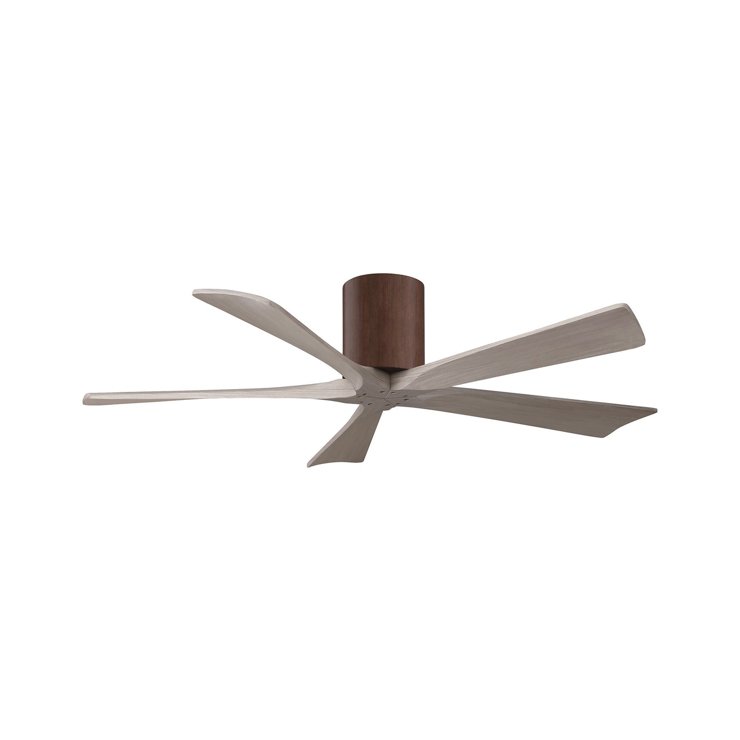 Irene IR5H Flush Mount Ceiling Fan in Walnut/Gray Ash (52-Inch).