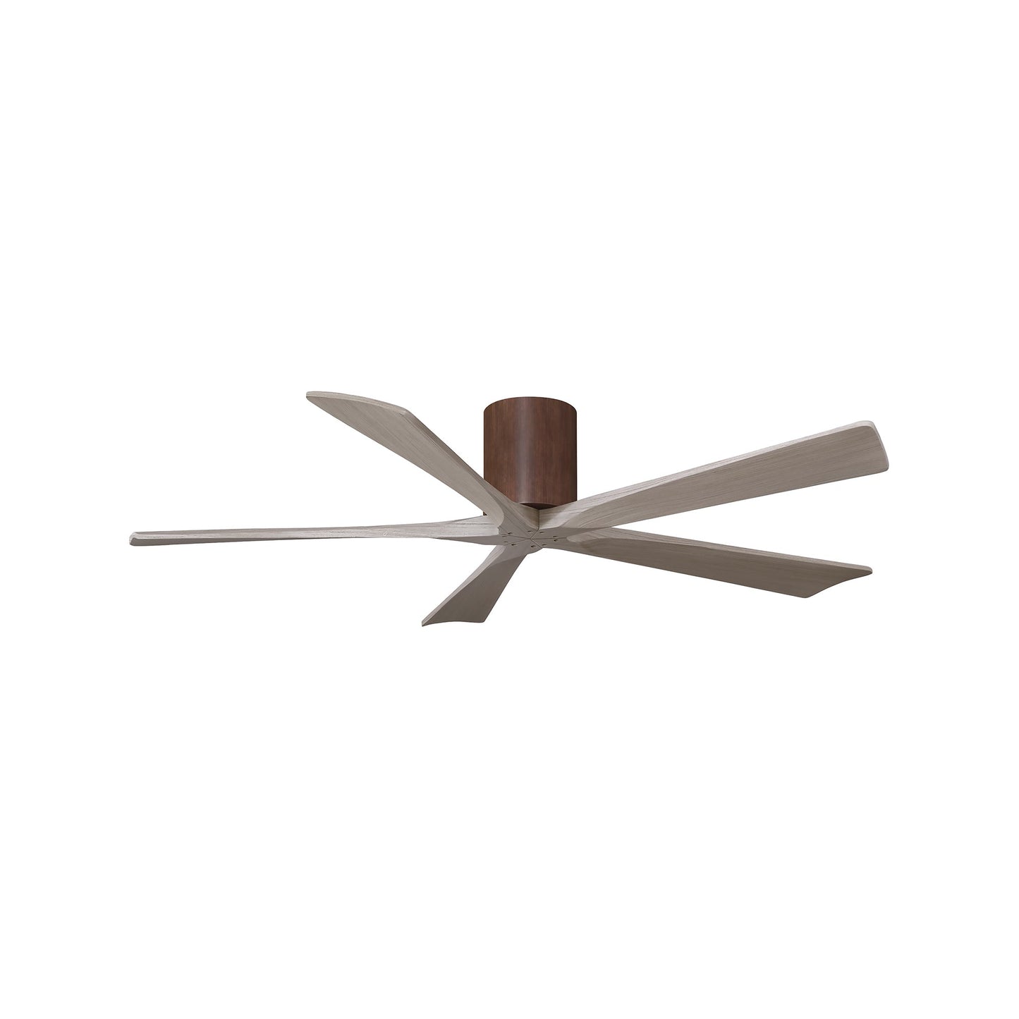 Irene IR5H Flush Mount Ceiling Fan in Walnut/Gray Ash (60-Inch).