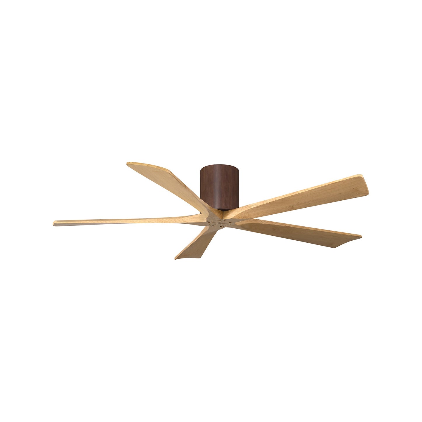 Irene IR5H Flush Mount Ceiling Fan in Walnut/Light Maple (60-Inch).