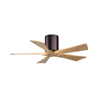 Irene IR5H Indoor / Outdoor Ceiling Fan in Brushed Bronze/Light Maple (42-Inch).