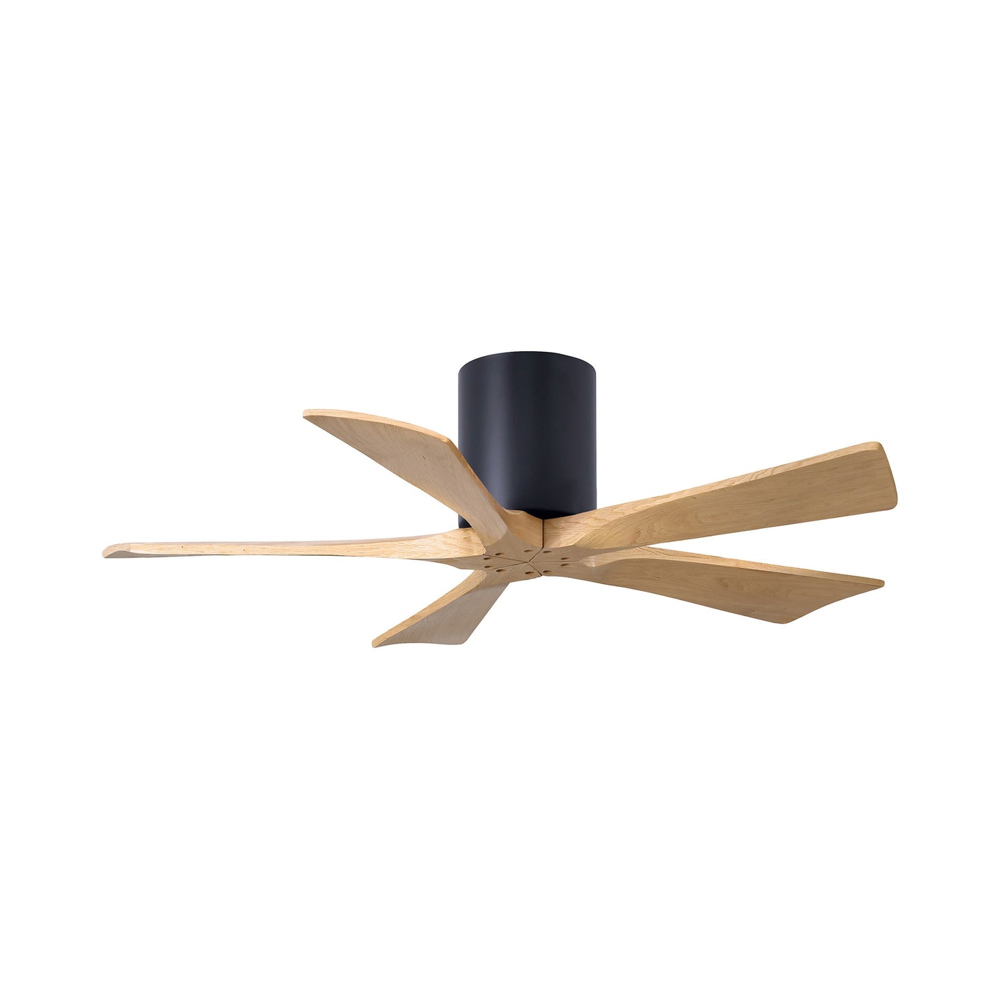 Irene IR5H Indoor / Outdoor Ceiling Fan in Matte Black/Light Maple (42-Inch).