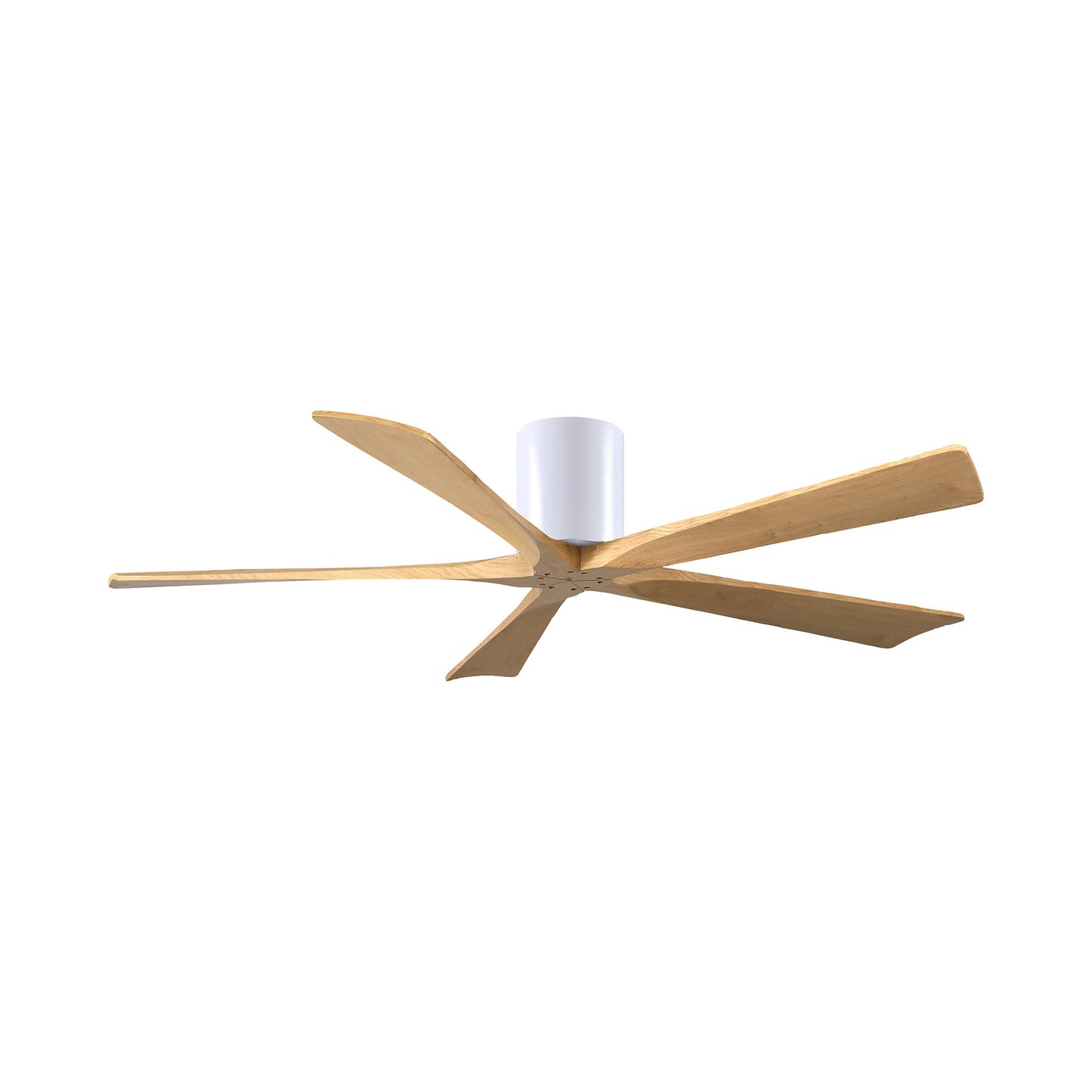 Irene IR5H Indoor / Outdoor Ceiling Fan in Gloss White/Light Maple (60-Inch).