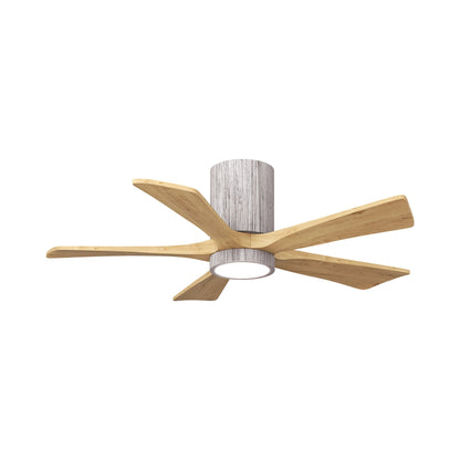 Irene IR5HLK 42-Inch Indoor / Outdoor LED Flush Mount Ceiling Fan in Barnwood Tone/Light Maple Tone.