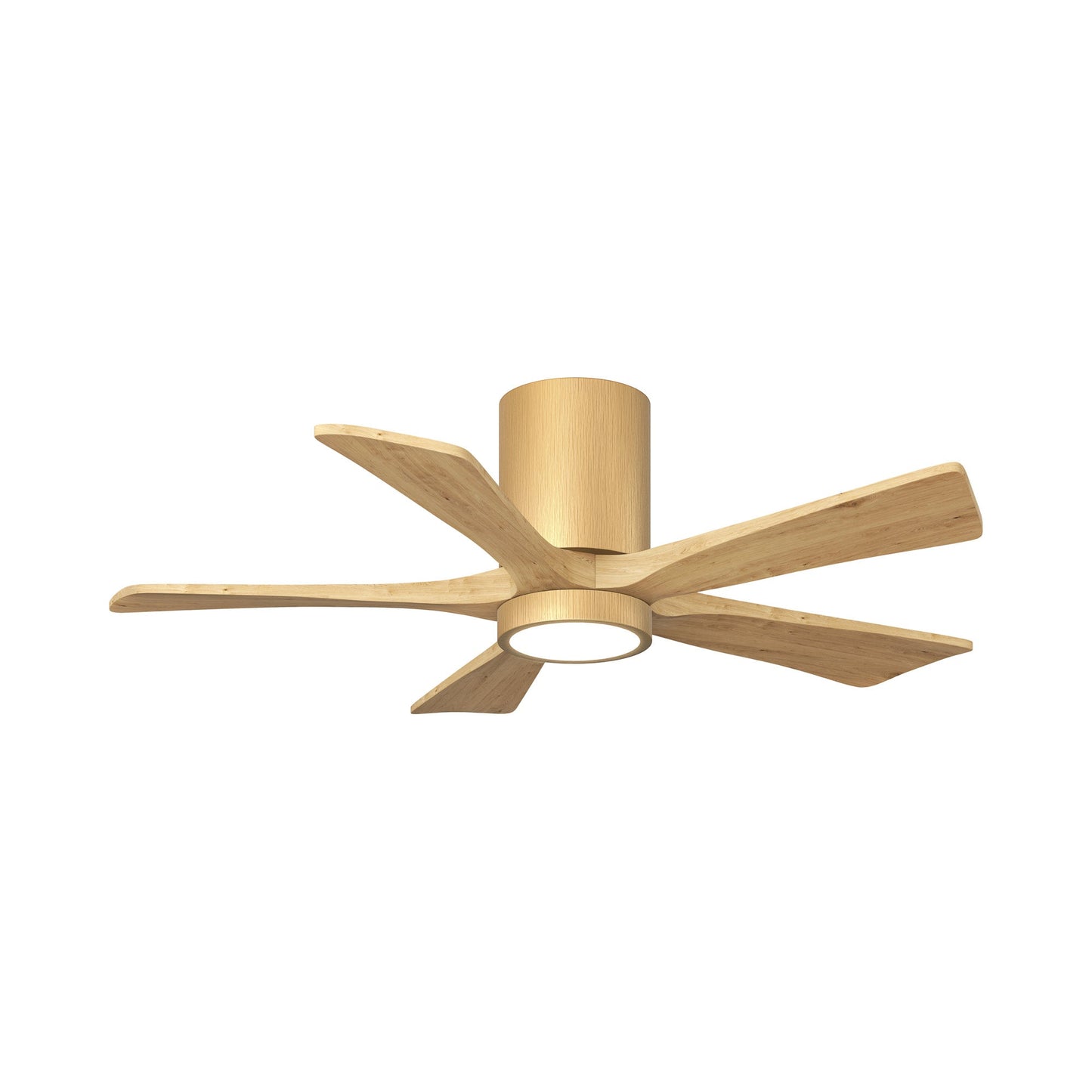 Irene IR5HLK 42-Inch Indoor / Outdoor LED Flush Mount Ceiling Fan in Light Maple Tone/Light Maple Tone.