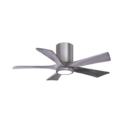 Irene IR5HLK 42-Inch Indoor / Outdoor LED Flush Mount Ceiling Fan in Brushed Pewter/Barn Wood.