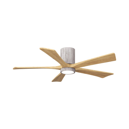 Irene IR5HLK 52-Inch Indoor / Outdoor LED Flush Mount Ceiling Fan in Barnwood Tone/Light Maple Tone.