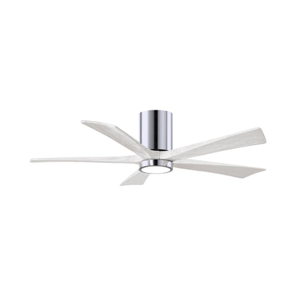 Irene IR5HLK 52-Inch Indoor / Outdoor LED Flush Mount Ceiling Fan in Polished Chrome/Matte White.