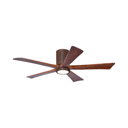 Irene IR5HLK 52-Inch Indoor / Outdoor LED Flush Mount Ceiling Fan in Walnut Tone/Walnut Tone.