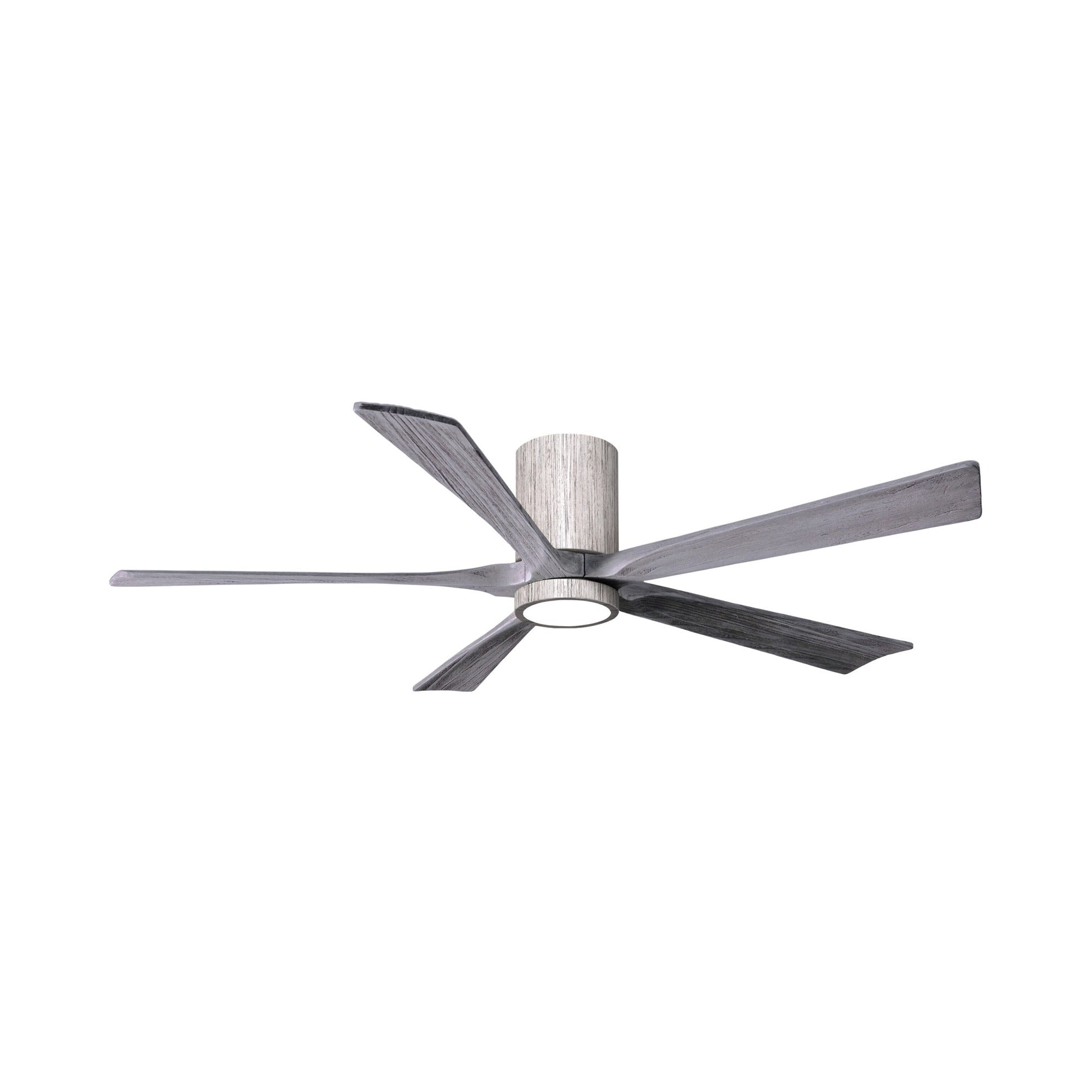 Irene IR5HLK 60-Inch Indoor / Outdoor LED Flush Mount Ceiling Fan in Barnwood Tone/Barnwood Tone.