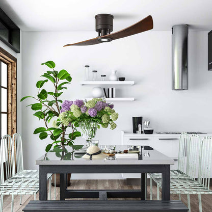 Lindsay LED Ceiling Fan in dining room.