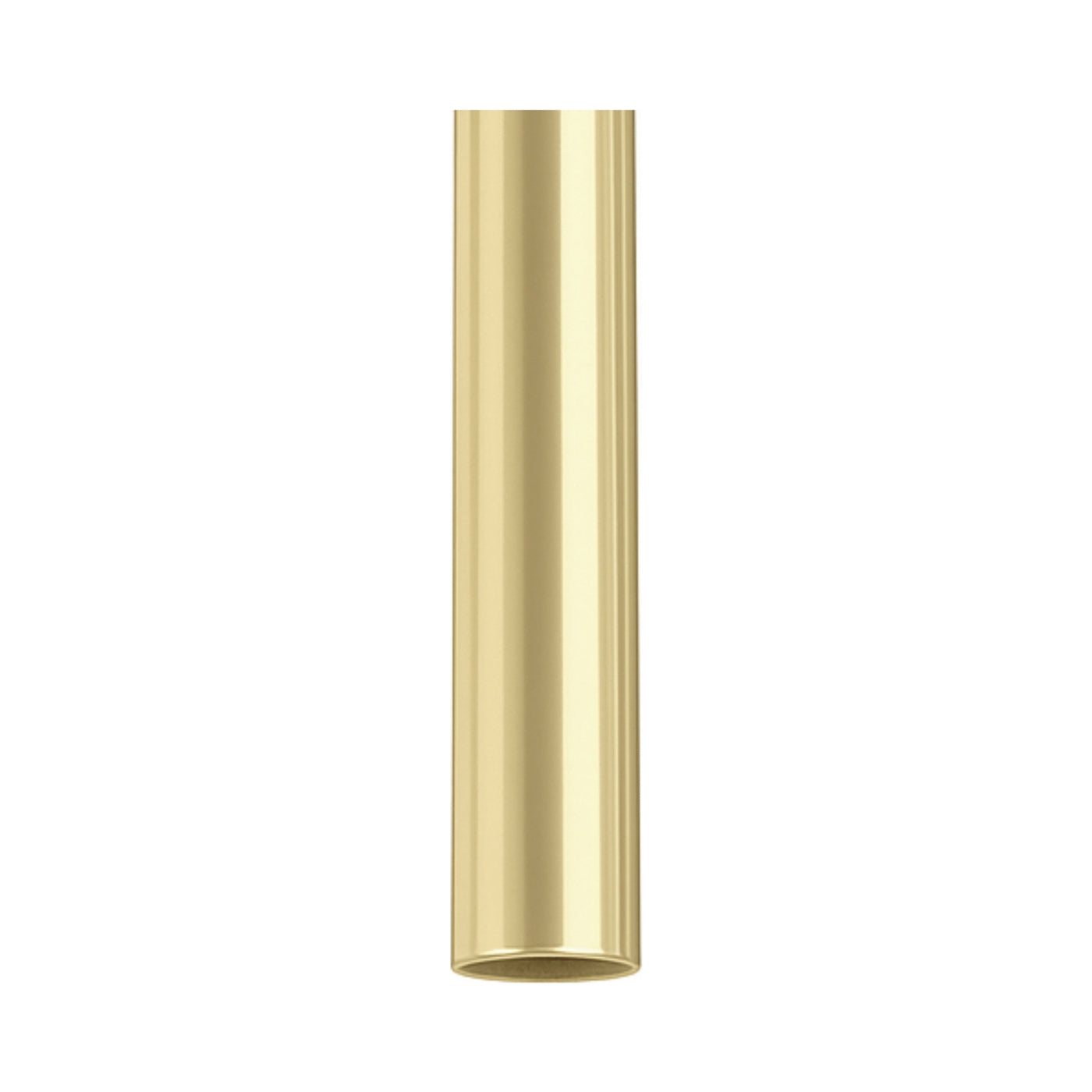 Matthews Gerbar Downrod with Coupling Cover in Polished Brass.