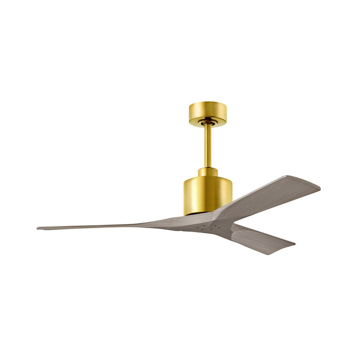 Nan Indoor / Outdoor Ceiling Fan in Brushed Brass/Gray Ash (52-Inch).